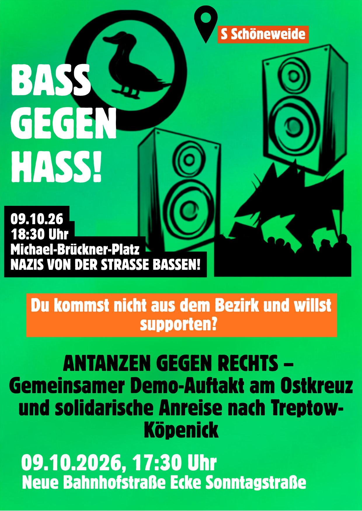 Antanzen gegen Rechts – solidarisches warm-up und gemeinsame Anreise nach Köpenick